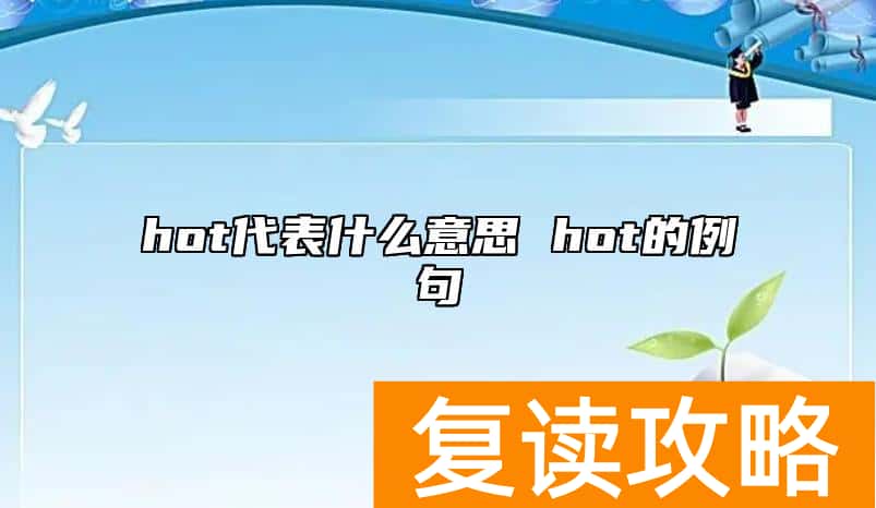 hot代表什么意思 hot的例句